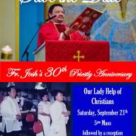 Fr. Josh's 30th Priestly Anniversary - September 21st