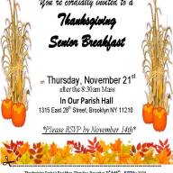 Thanksgiving Senior Breakfast - November 21