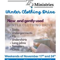 Winter Clothing Drive - Weekends of November 17 and 24