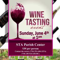 Wine Tasting - Sunday, June 4th at 1PM