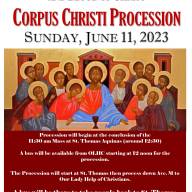 Corpus Christi Procession - Sunday, June 11th